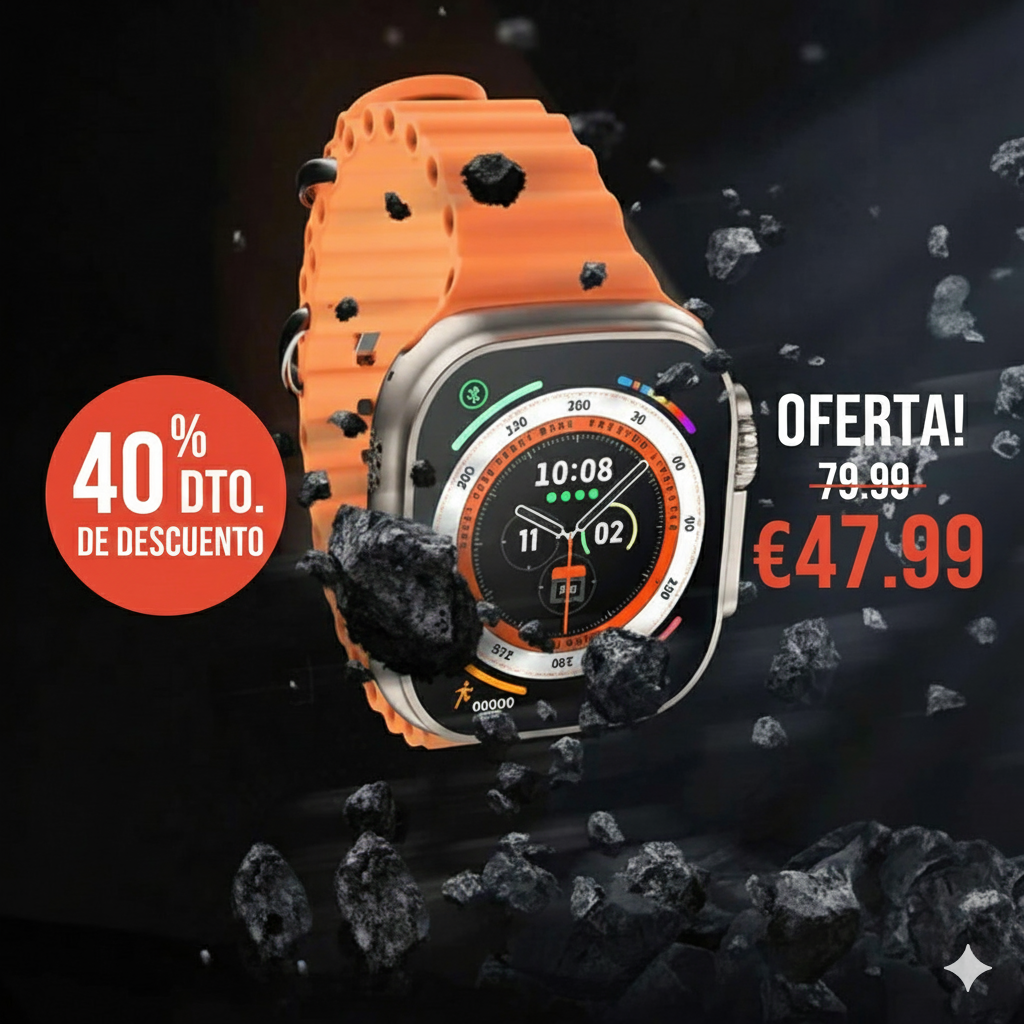 Smartwatch Ultra Pro con 2 correas ( negro + blanco )