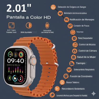 Smartwatch Ultra Pro con 2 correas ( negro + blanco )